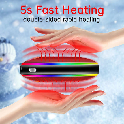 Hand Warmers Rechargeable 10000mAh Electric Pocket Handwarmer with 3 Heat Levels Black