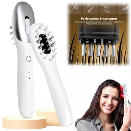 Electric Massage Comb EMS Red Light Therapy Hair Growth Scalp W/Oil Applicator