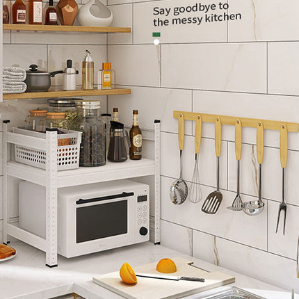 White Heavy Duty Adjustable Microwave Shelf Oven Storage Rack Stand Holder Kitchen
