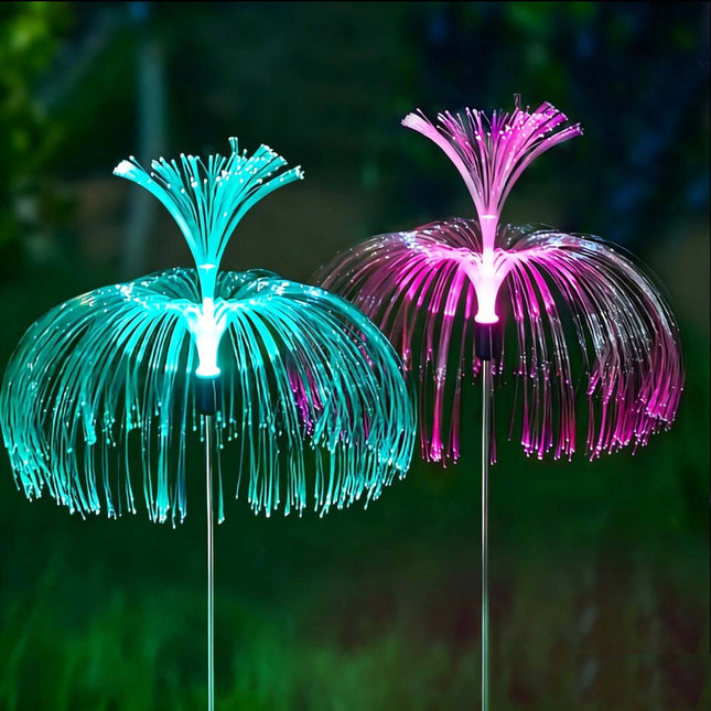 2Pcs 7 Color Changing Solar Garden Jellyfish Lights Decor Solar Power Lights Outdoor