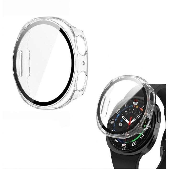 For Samsung Galaxy Watch 8 Case Cover With Glass Screen Protector 40mm Clear