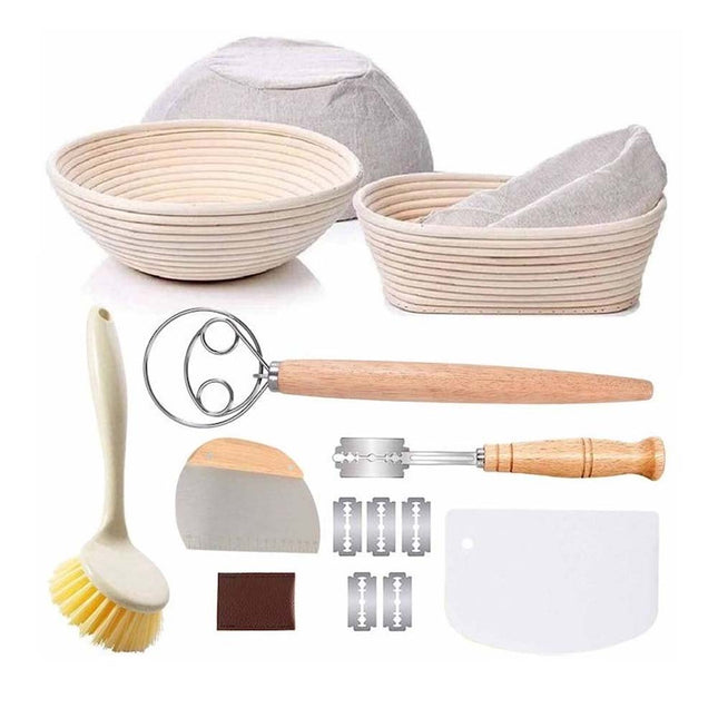 Rattan Bread Proofing Basket Sourdough Banneton Fermenation Basket DIY 6pcs Tool