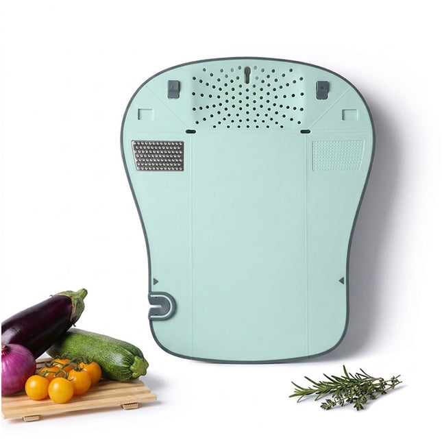 Blue Multi-purpose 6-in-1 Food Prep Board Portable Kitchen Cooking Tool