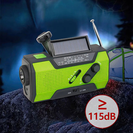 20000mAh Wind Up Solar Radio Hand Crank Emergency FM/AM USB Charger LED Torch