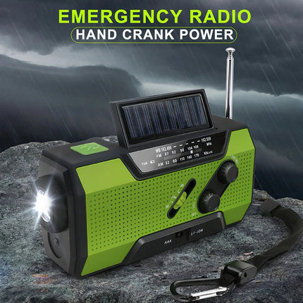 20000mAh Wind Up Solar Radio Hand Crank Emergency FM/AM USB Charger LED Torch