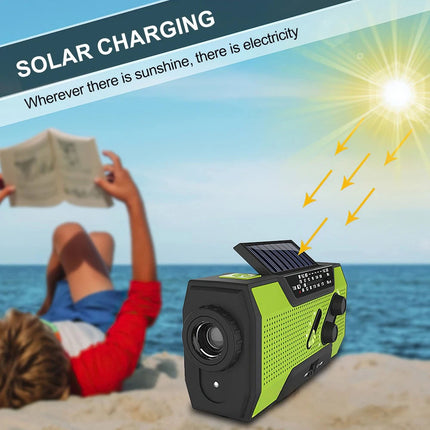 20000mAh Wind Up Solar Radio Hand Crank Emergency FM/AM USB Charger LED Torch