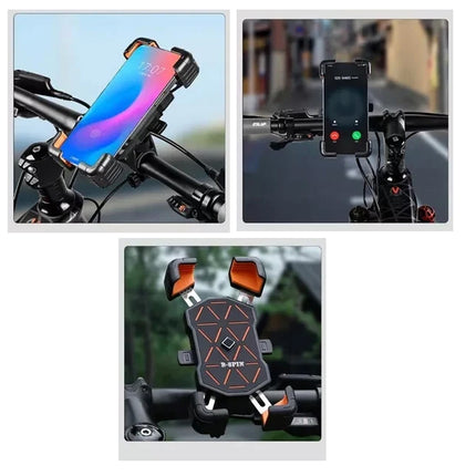 360° Rotation Mobile Phone Holder Handlebar Mount For Motorcycle Bicycle Bike Orange
