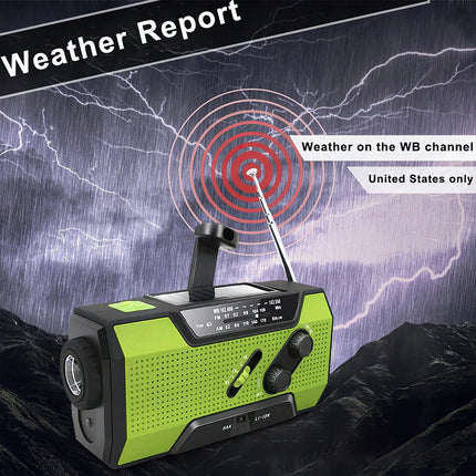 20000mAh Wind Up Solar Radio Hand Crank Emergency FM/AM USB Charger LED Torch