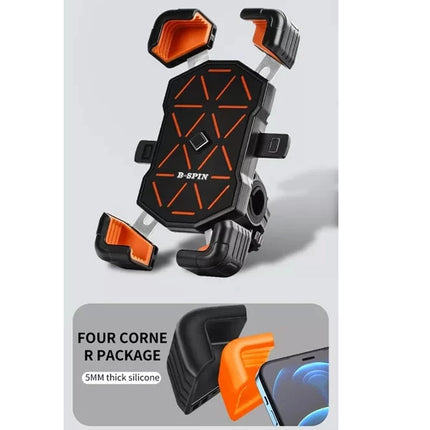 360° Rotation Mobile Phone Holder Handlebar Mount For Motorcycle Bicycle Bike Orange