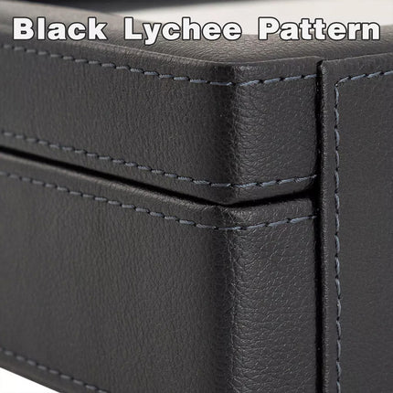 Black Watch Box Organizer Single Layer Jewelry Storage for Men Women Accessories