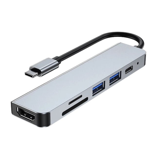 6 In 1 USB HUB 4K HDMI Type-C Adapter MacBook & Windows Multiport Card Reader OZ