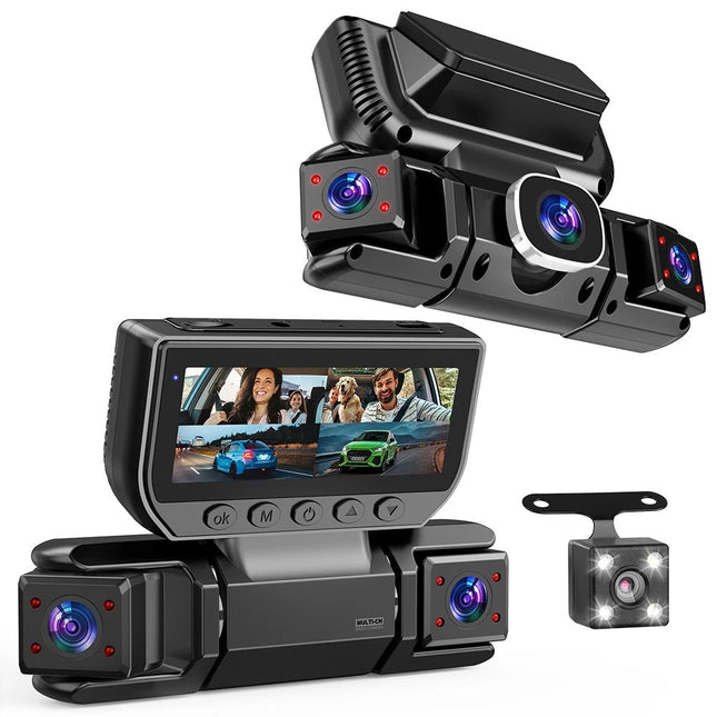 4 Ch Dash Cam 5GHz WiFi Front Rear and Inside with Night Vision G-Sensor for Car