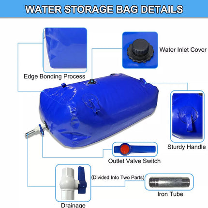 110L/29Gal Camping Water Bladder Foldable Water Storage Tank Fishing Boating