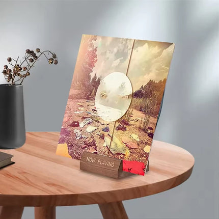 Wooden Vinyl Record Rack Album Cover Storage Holder Single CD Stand LP Display