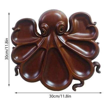 Unique Octopus Charcuterie Board Ocean Themed Wood Cheese & Meat Serving Platter