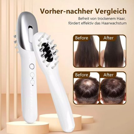 Electric Massage Comb EMS Red Light Therapy Hair Growth Scalp W/Oil Applicator