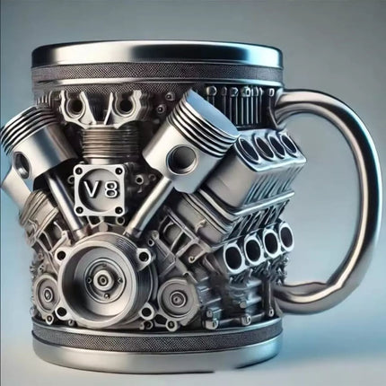Personalized 3D Engine Stainless Steel Cup Double-Wall Insulated Coffee Mug V8