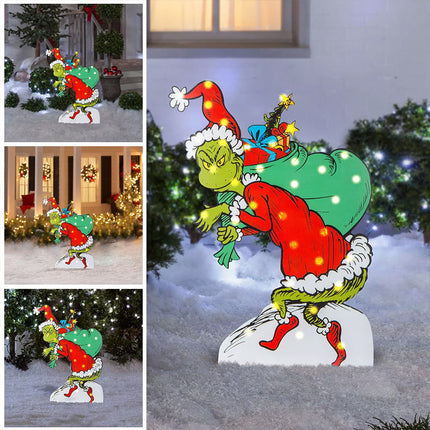 Stealing the CHRISTMAS LED Light Monster Decoration Outdoor Glowing Decor 04 Glowing GRINCH
