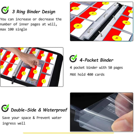Trading Cards Album Folder Pockets Card Binder Holder for Pokemon Card