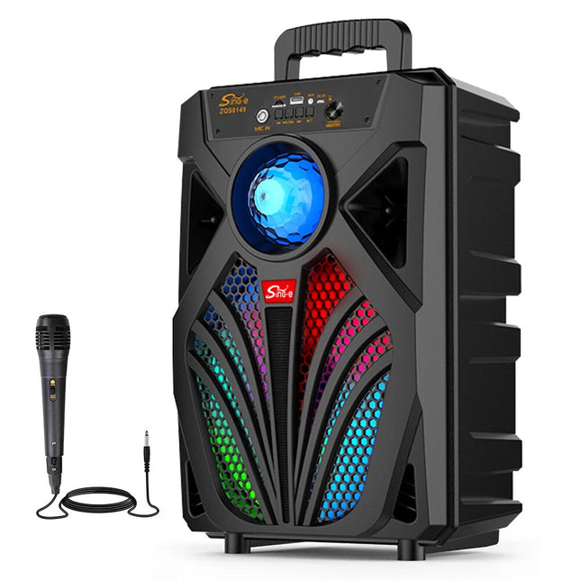 2000W 8" Bluetooth Speaker Stereo Subwoofer Heavy Bass Sound Karaoke Machine Mic