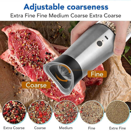 Electric Salt and Pepper Grinder Set 2 Packs USB Rechargeable Automatic