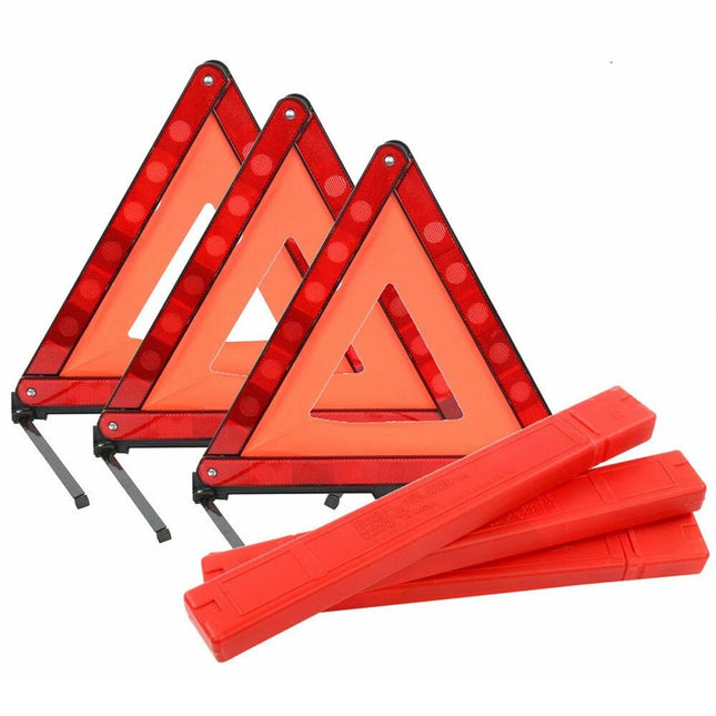 3Pcs Car Triple Emergency Warning Triangle Reflector Road Roadside Sign - Image 1
