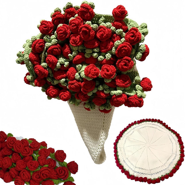 Handmade Crochet Flower Bouquet Blanket Birthday Wedding Valentine’s Day Gift
