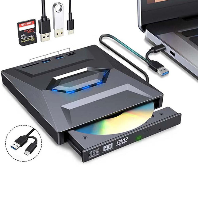 External CD DVD Drive USB 3.0 Writer Burner Reader Player for PC Laptop Windows