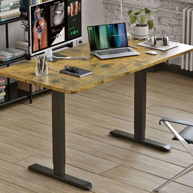 1.2m Wood Height Adjustable Sit Stand Table Office Electric Desk