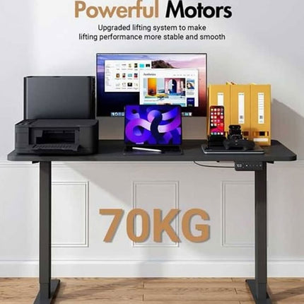 Black Height Adjustable Sit Stand Table Office Electric Desk