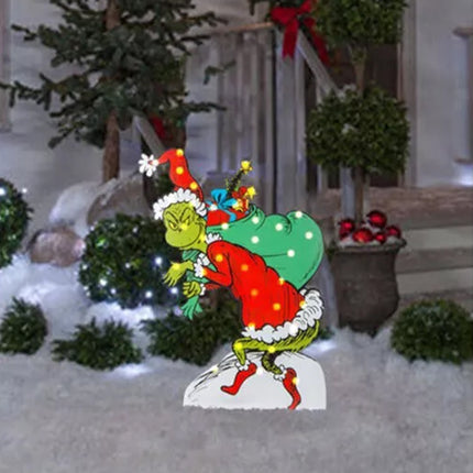 Stealing the CHRISTMAS LED Light Monster Decoration Outdoor Glowing Decor 04 Glowing GRINCH