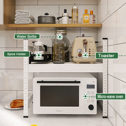 White Heavy Duty Adjustable Microwave Shelf Oven Storage Rack Stand Holder Kitchen