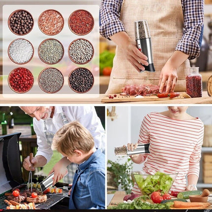 Electric Salt and Pepper Grinder Set 2 Packs USB Rechargeable Automatic