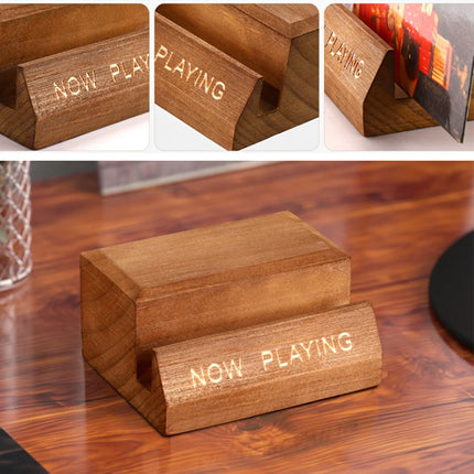 Wooden Vinyl Record Rack Album Cover Storage Holder Single CD Stand LP Display