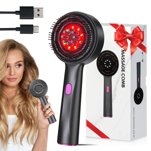 Electric Massage Comb Infrared Vibration Massager Hair Growth Oil Anti Hair Loss