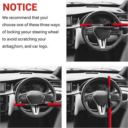 Steering Wheel Lock The Club Twin Hooks Anti Theft Universal Car Van Truck SUV