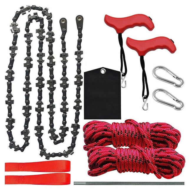 53 inch 68 Teeth Rope Saw High Reach Tree Limb Hand Rope Chain Saw Foldable - Image 1