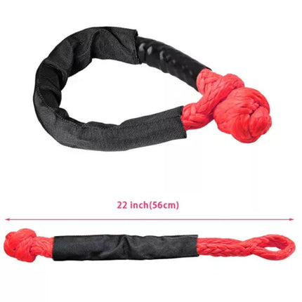 2PCs Soft Shackle 55cm Recovery Gear Dyneema Winch Rope 20T Heavy Duty Orange