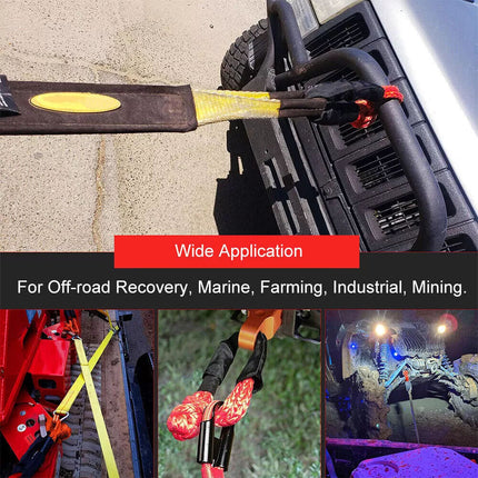 2PCs Soft Shackle 55cm Recovery Gear Dyneema Winch Rope 20T Heavy Duty Orange