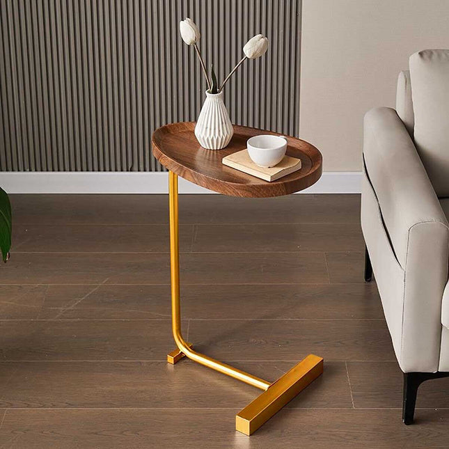 Bedside Sofa Side End Table Coffee Couch Tray Shaped Stand