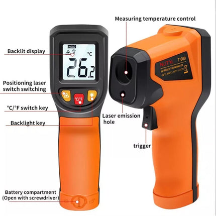 Handheld Infrared Thermometer, Digital Surface Temperature Reader for Cooking and Industrial Use
