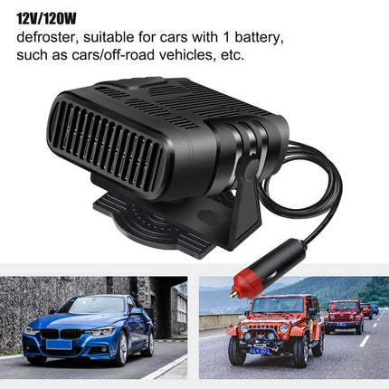 12V 120W Portable Electric Car Fan Heating Fan Defogger Defroster Demister