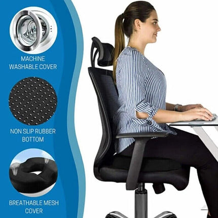 Donut Seat Cushion Non Slip Memory Foam Pillows Pain Relief Hemorrhoid Surgery