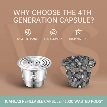 3pcs Stainless Steel Coffee Capsule Cup Reusable/Refillable Pod For Nespresso Machine