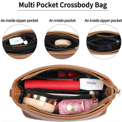 Leather Bags for Women Purse Handbag Small Crossbody Bag Tote Bag Shoulder Black