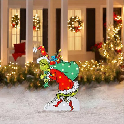 Stealing the CHRISTMAS LED Light Monster Decoration Outdoor Glowing Decor 04 Glowing GRINCH