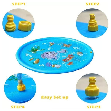 170CM Kids Sprinkler Water Mat Splash Play Pad Inflatable Spray Pool Toy