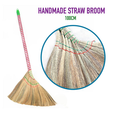 Handmade Straw Broom Natural Outdoor Millet Corn Soft Brooms Household