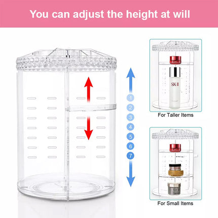 360 Rotating Makeup Organizer Box Lipstick Cosmetic Holder Make Up Rack Stand