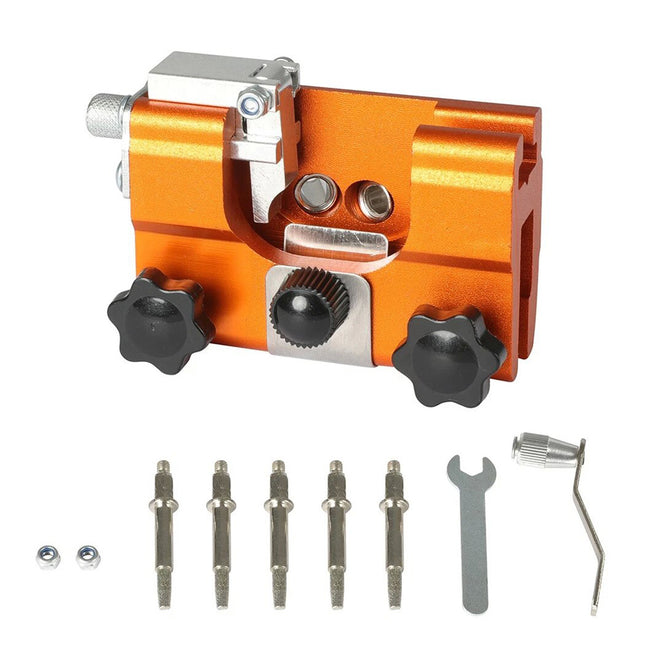 Portable Chain Sharpener Jig Kit with 5 Sharpening Heads